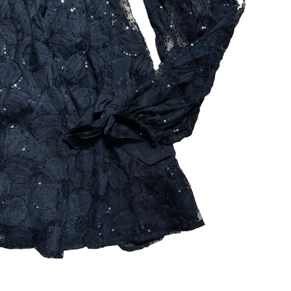 For Love & Lemons Black Kiersten Long Sleeve Mini Dress US XS - Picture 2 of 11